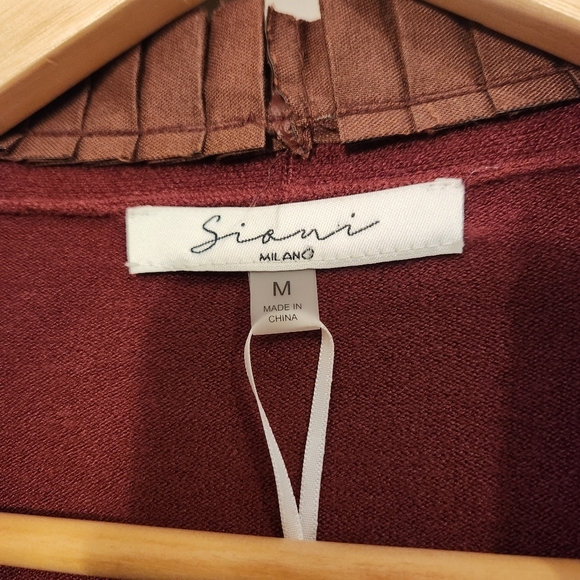 NEW! Sioni Milano Yummy Knit Open Cardigan Cranberry Merlot – NWT Bloomingdales - Picture 8 of 11